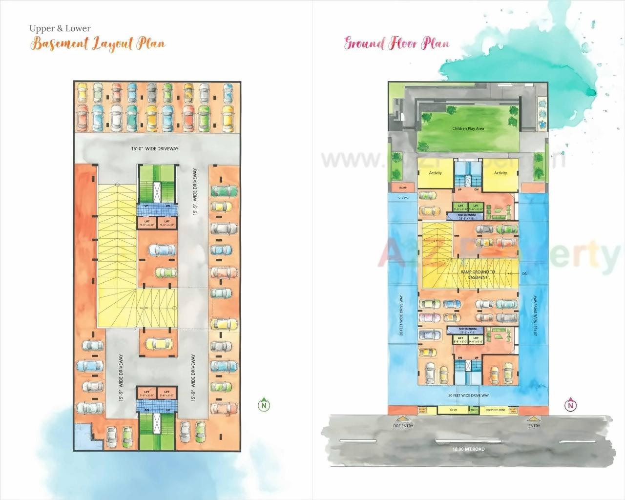 Layout of real estate project Prarabdh Residency located at Sargasan, Gandhinagar, Gujarat