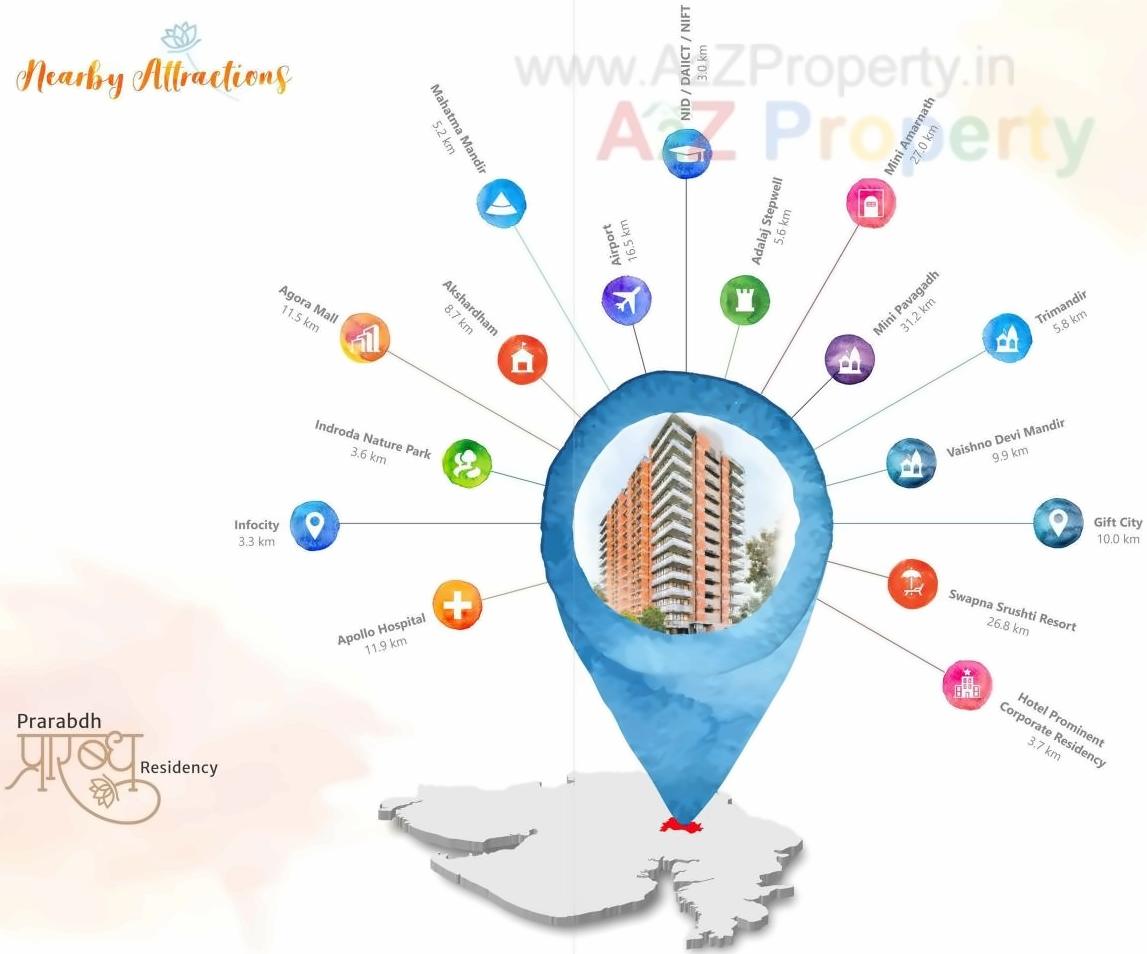  of real estate project Prarabdh Residency located at Sargasan, Gandhinagar, Gujarat