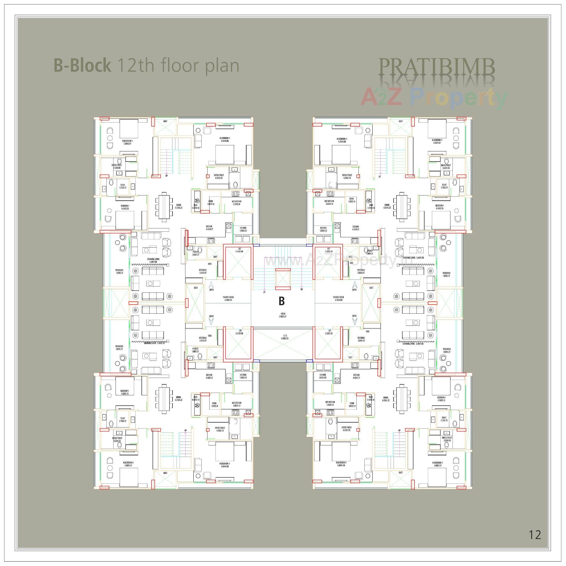 Layout of real estate project Pratibimb located at Kudasan, Gandhinagar, Gujarat