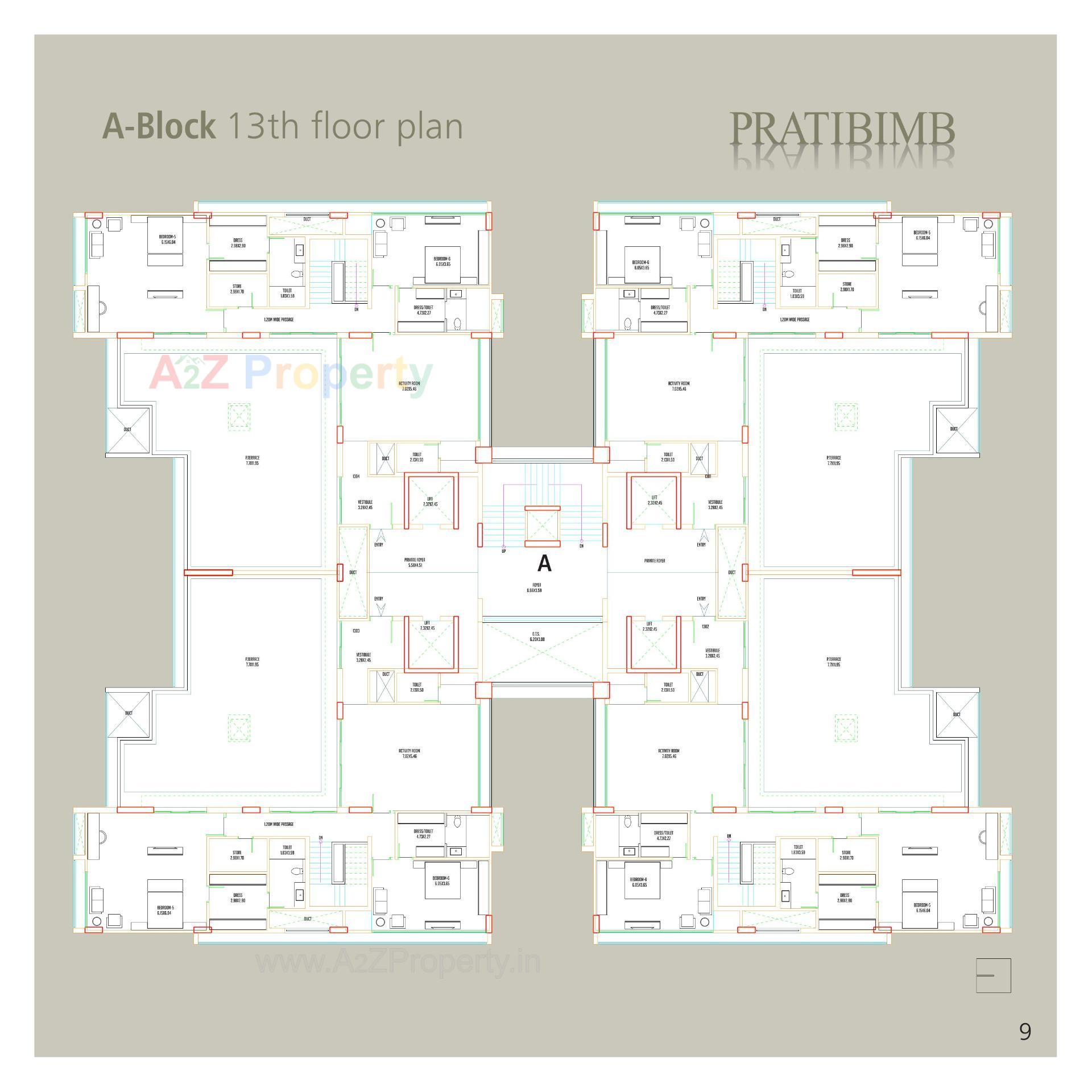 Layout of real estate project Pratibimb located at Kudasan, Gandhinagar, Gujarat