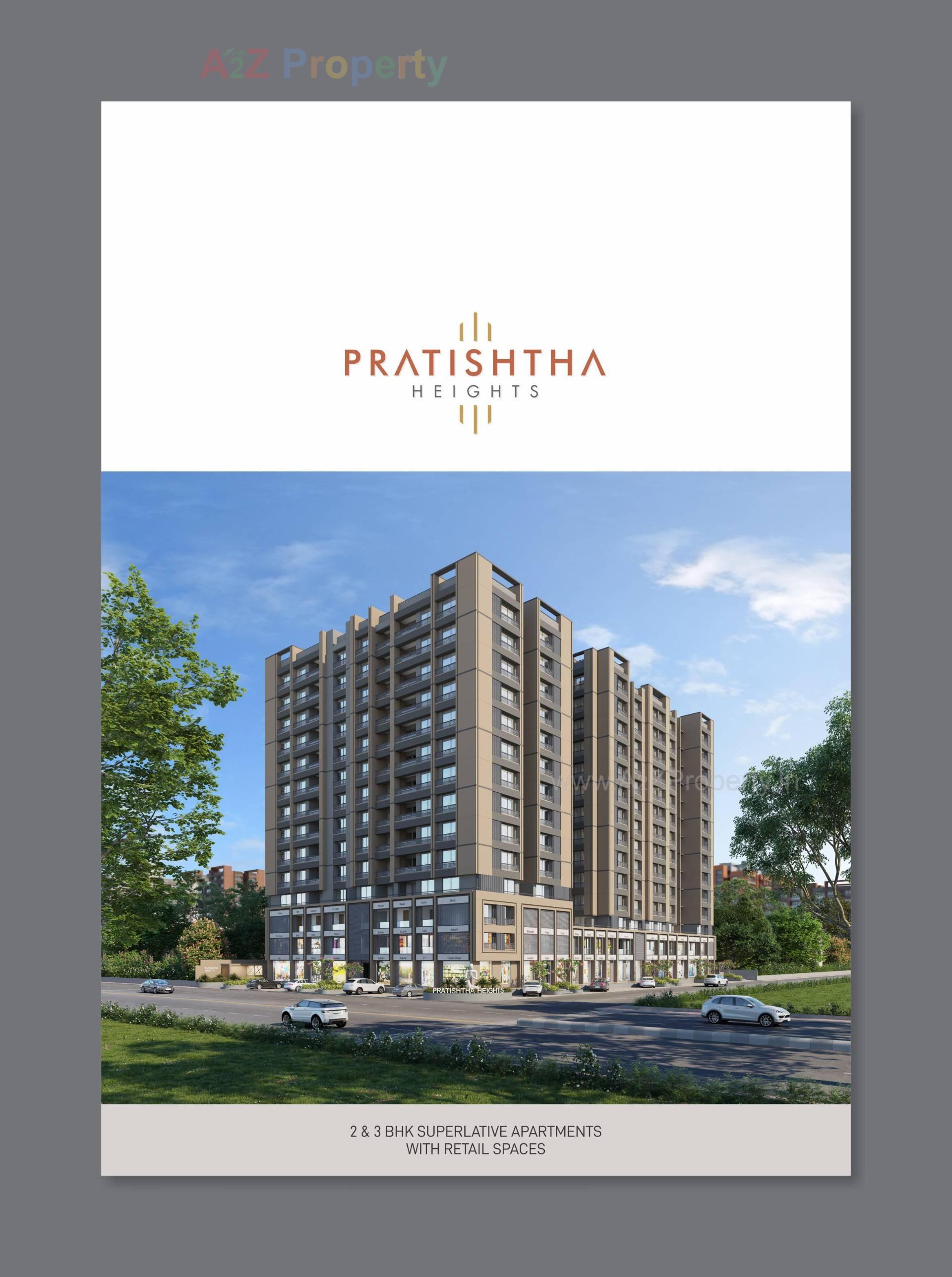 3D Elevation of real estate project Pratishtha Heights located at Kudasan, Gandhinagar, Gujarat