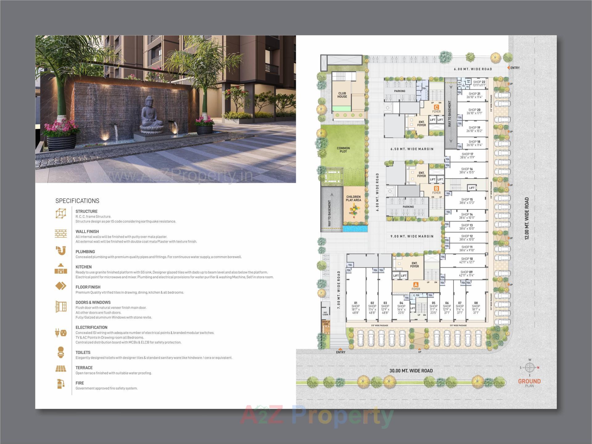 Layout of real estate project Pratishtha Heights located at Kudasan, Gandhinagar, Gujarat