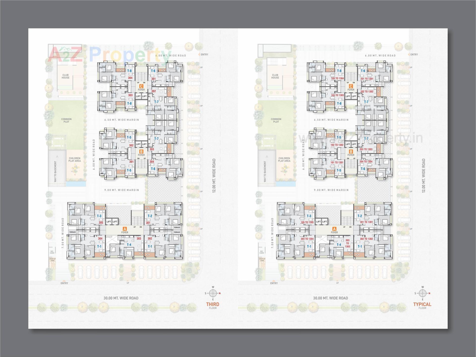 Layout of real estate project Pratishtha Heights located at Kudasan, Gandhinagar, Gujarat