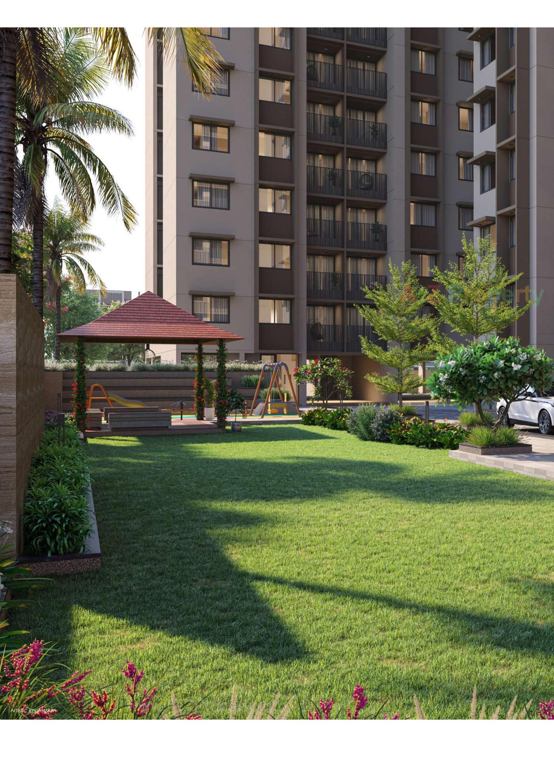 3D Elevation of real estate project Pravesh located at Randesan, Gandhinagar, Gujarat