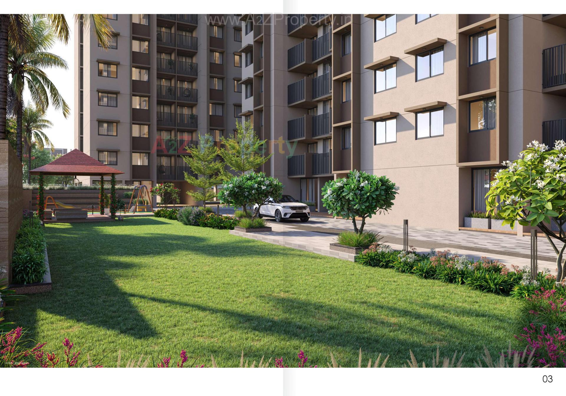 3D Elevation of real estate project Pravesh located at Randesan, Gandhinagar, Gujarat