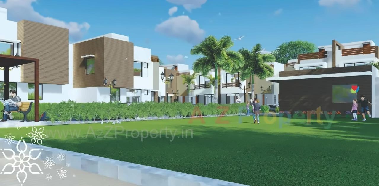 3D Elevation of real estate project Pushapak Bungalows located at Kalol, Gandhinagar, Gujarat