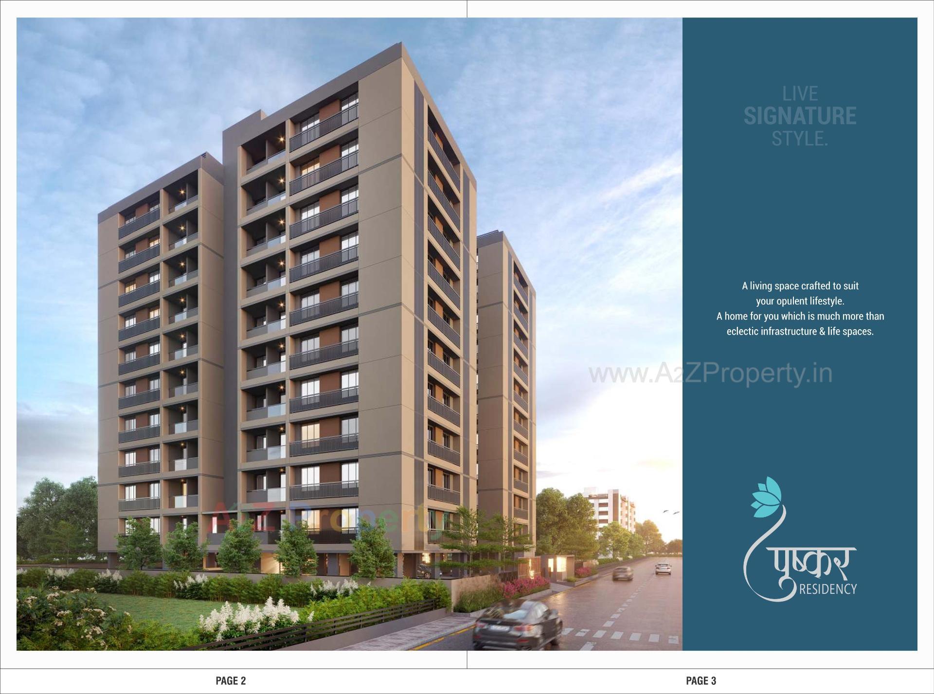 3D Elevation of real estate project Pushkar Residency located at Gandhinagar, Gandhinagar, Gujarat