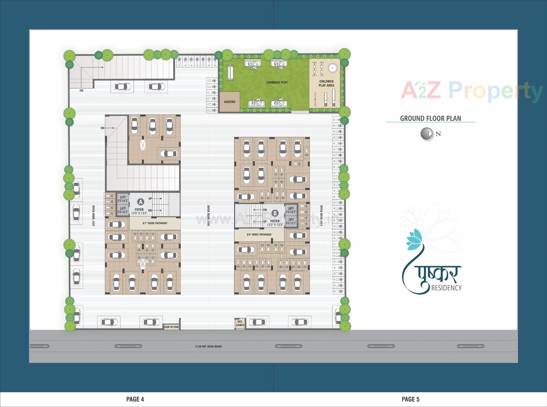 Layout of real estate project Pushkar Residency located at Gandhinagar, Gandhinagar, Gujarat