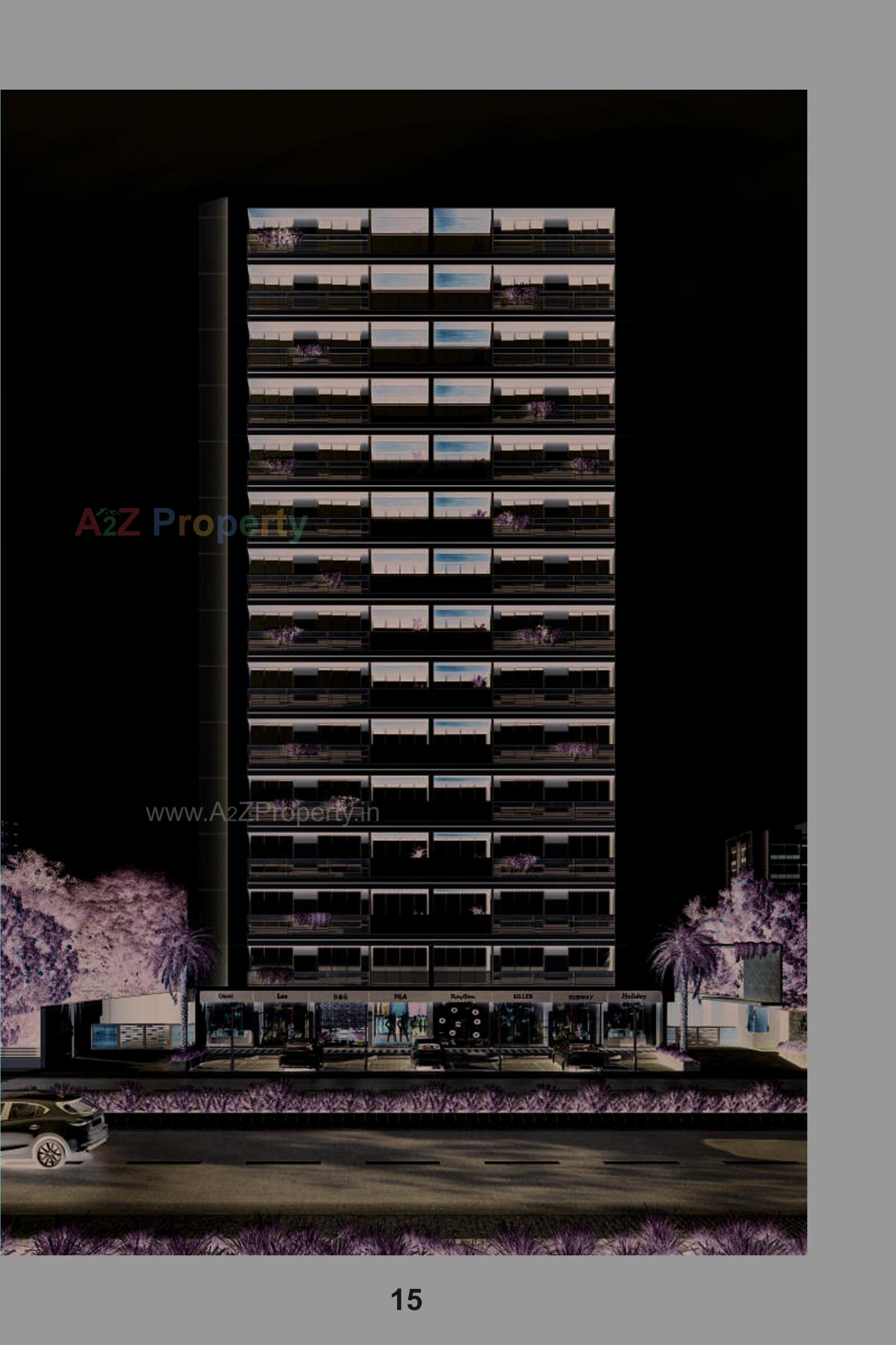 3D Elevation of real estate project Pushkar Royal located at Zundal, Gandhinagar, Gujarat