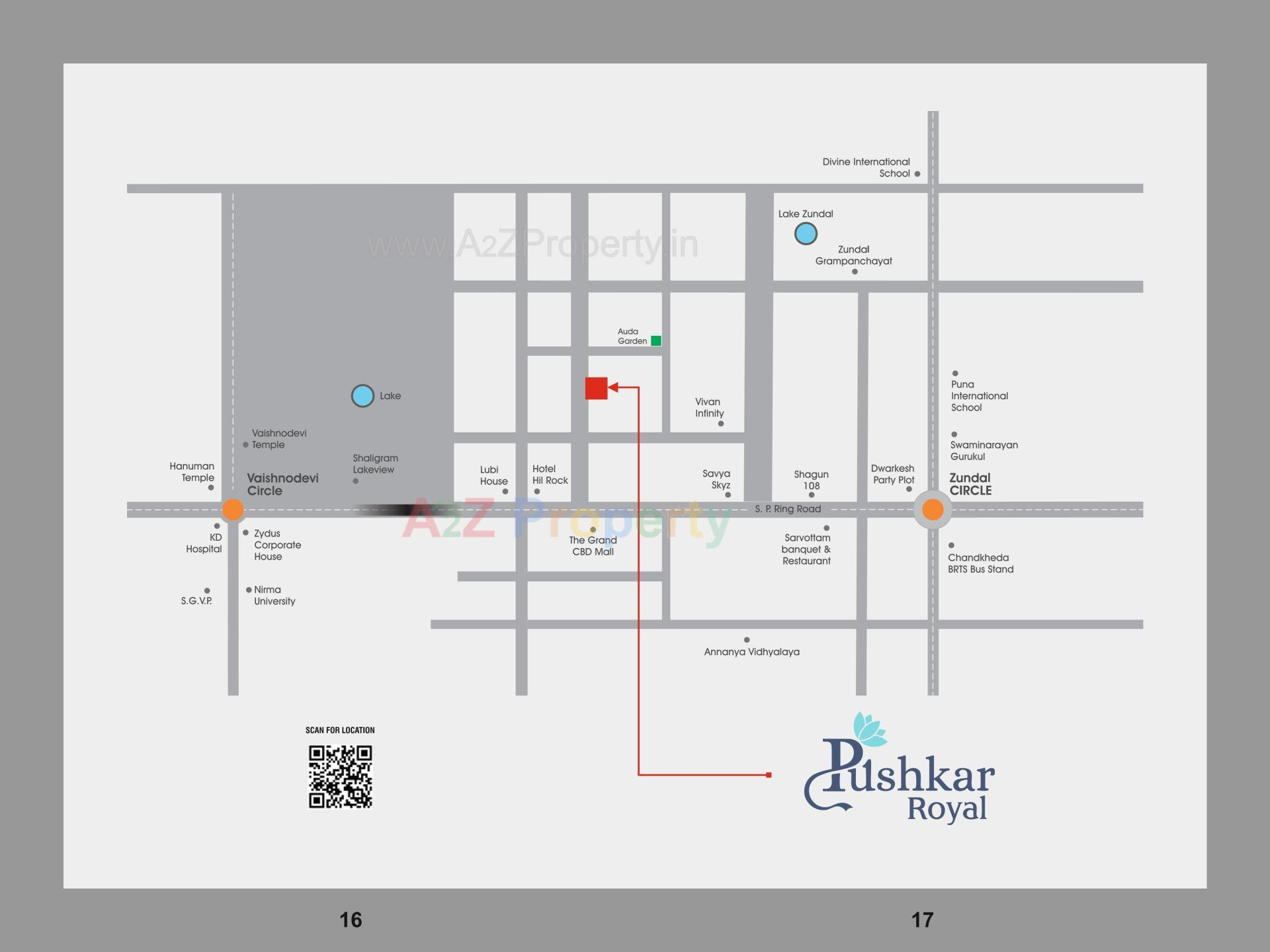 Layout of real estate project Pushkar Royal located at Zundal, Gandhinagar, Gujarat