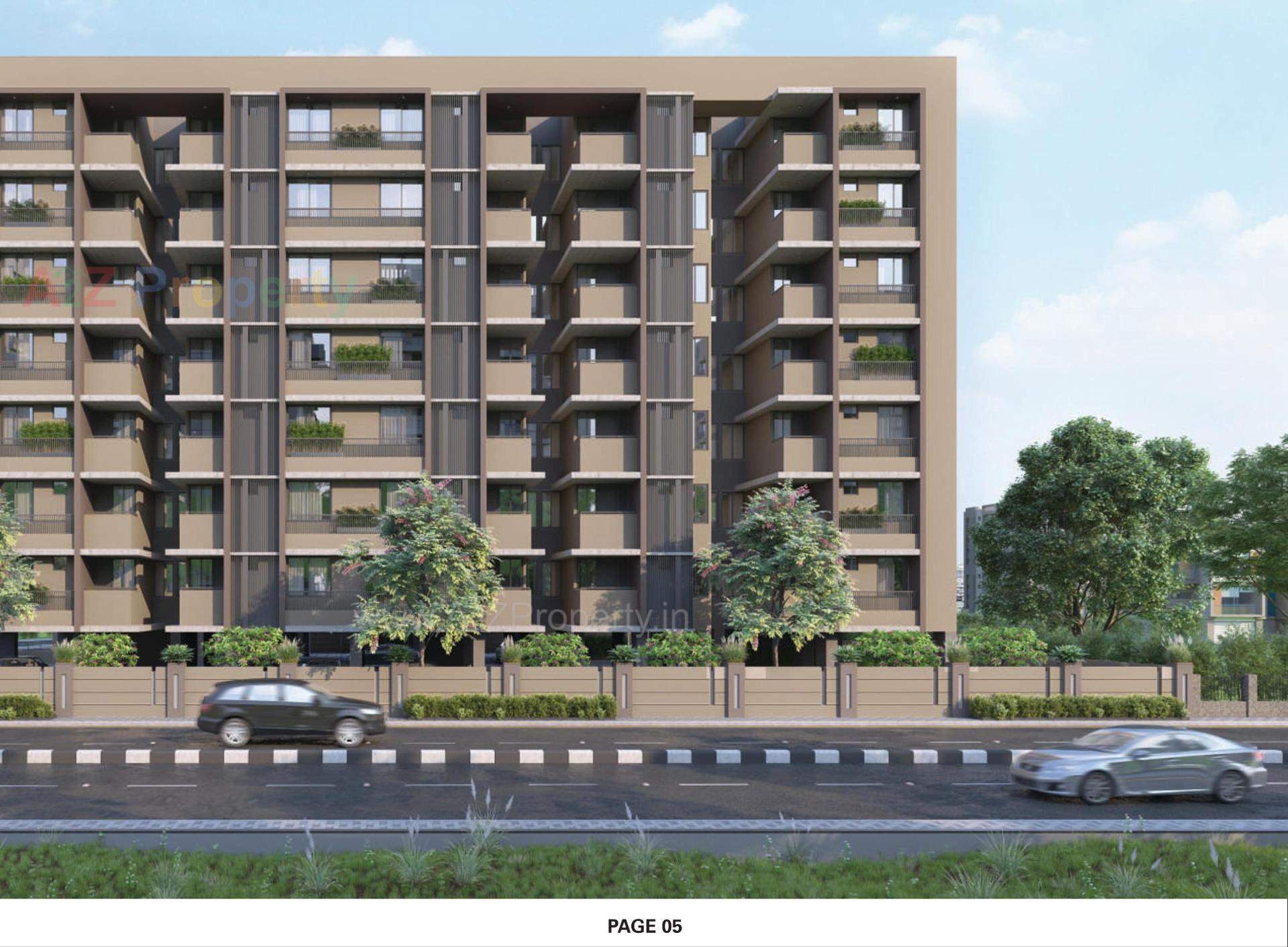 3D Elevation of real estate project Pushpak Heights located at Gandhinagar, Gandhinagar, Gujarat