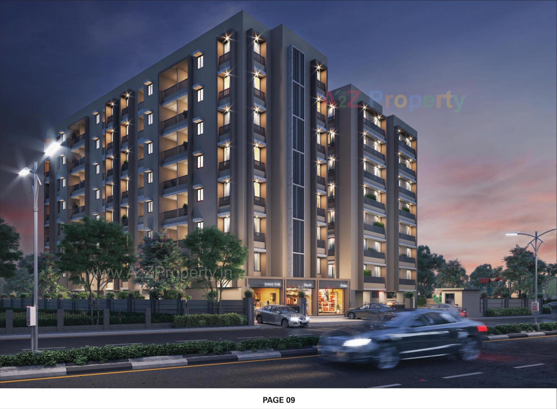 3D Elevation of real estate project Pushpak Heights located at Gandhinagar, Gandhinagar, Gujarat