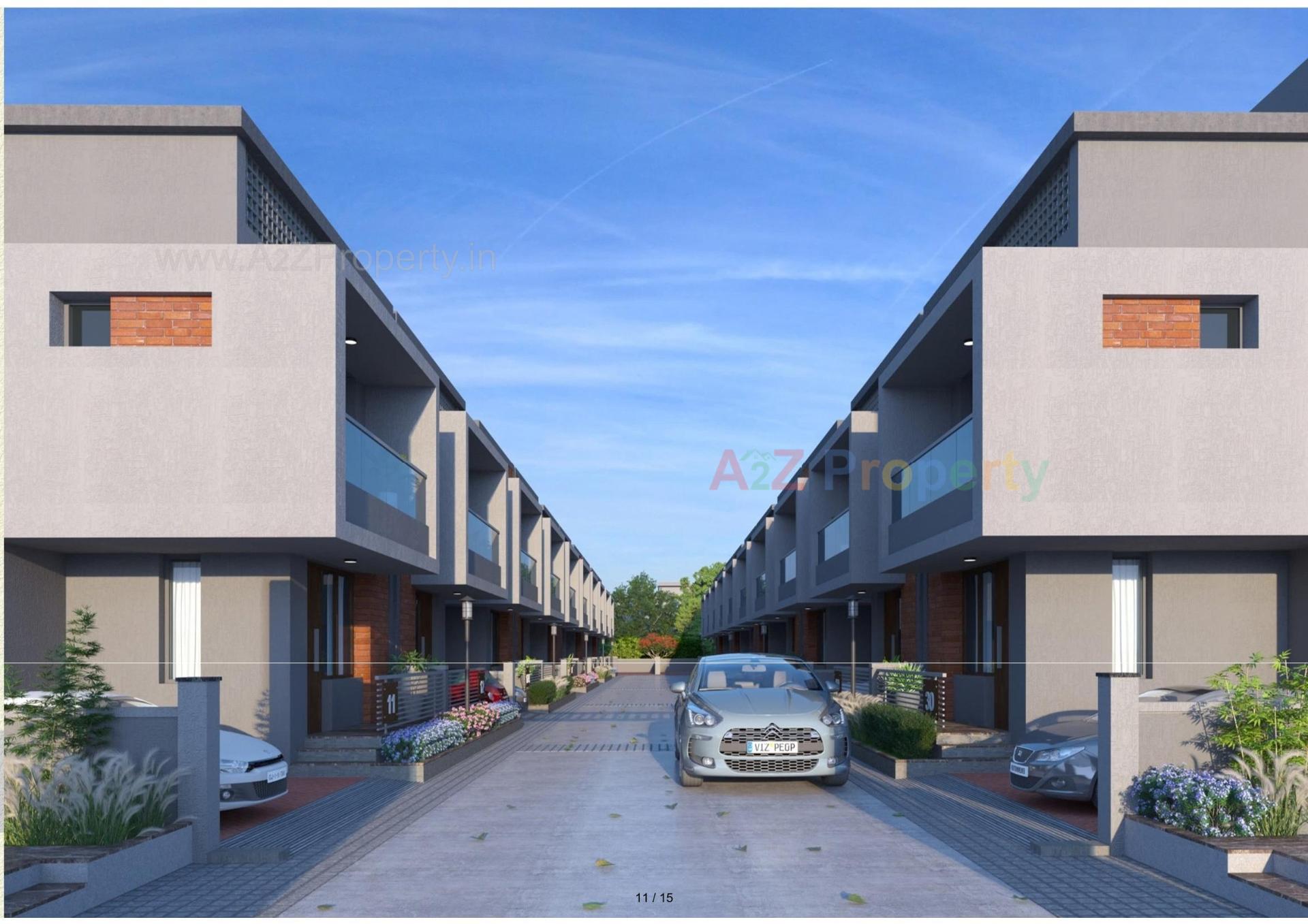 3D Elevation of real estate project Pushpak Villa located at Kalol, Gandhinagar, Gujarat