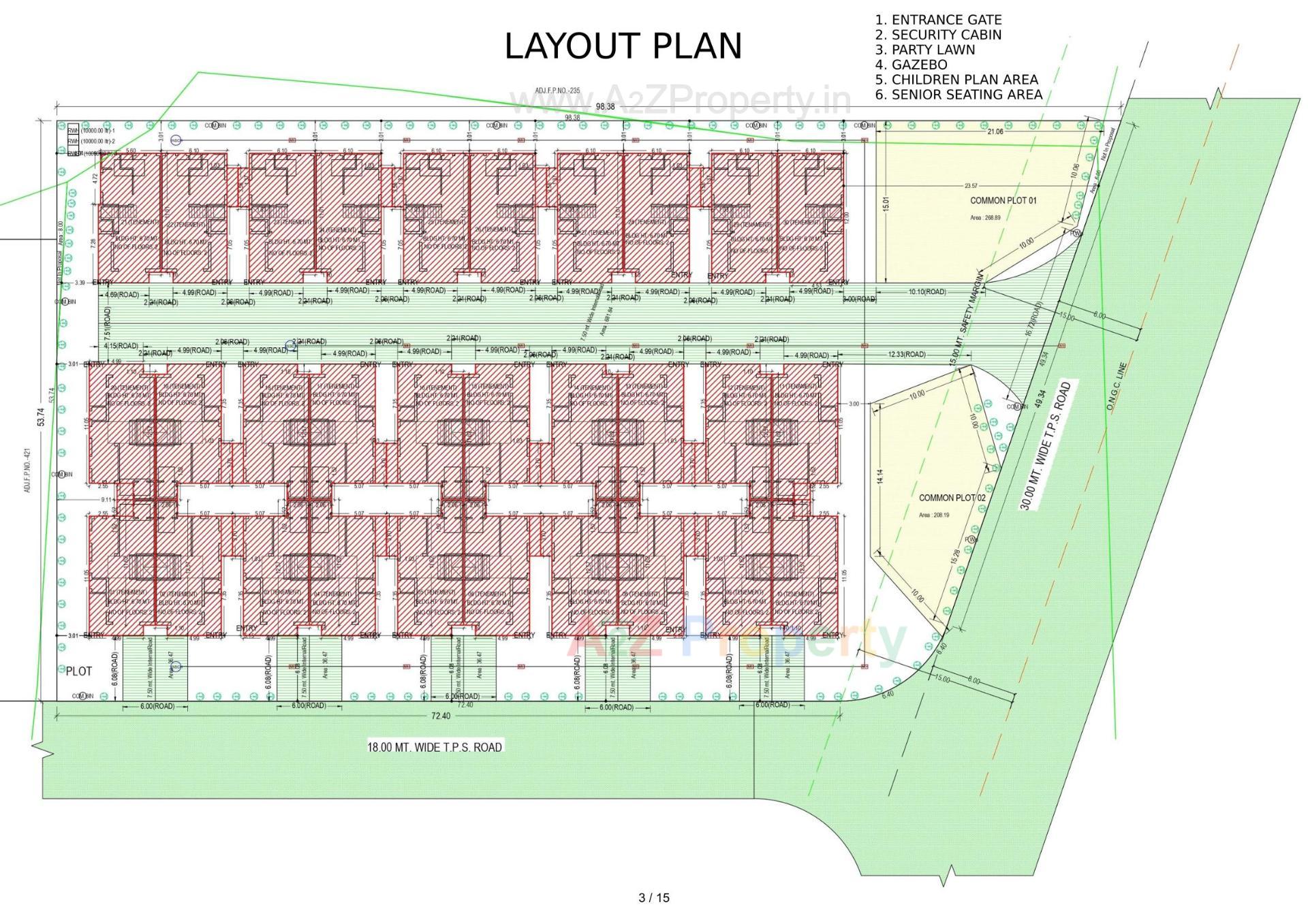 Layout of real estate project Pushpak Villa located at Kalol, Gandhinagar, Gujarat