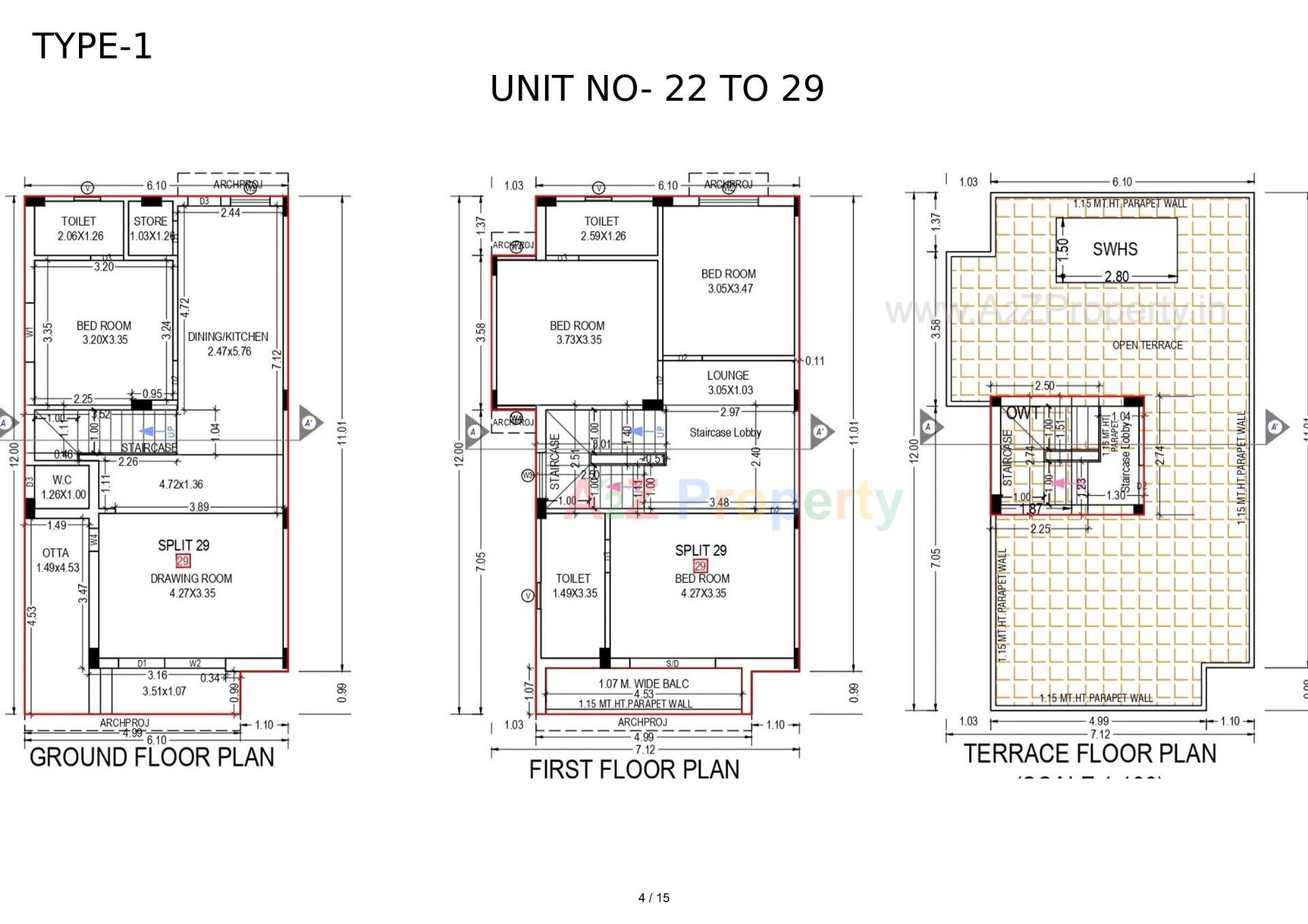 Layout of real estate project Pushpak Villa located at Kalol, Gandhinagar, Gujarat