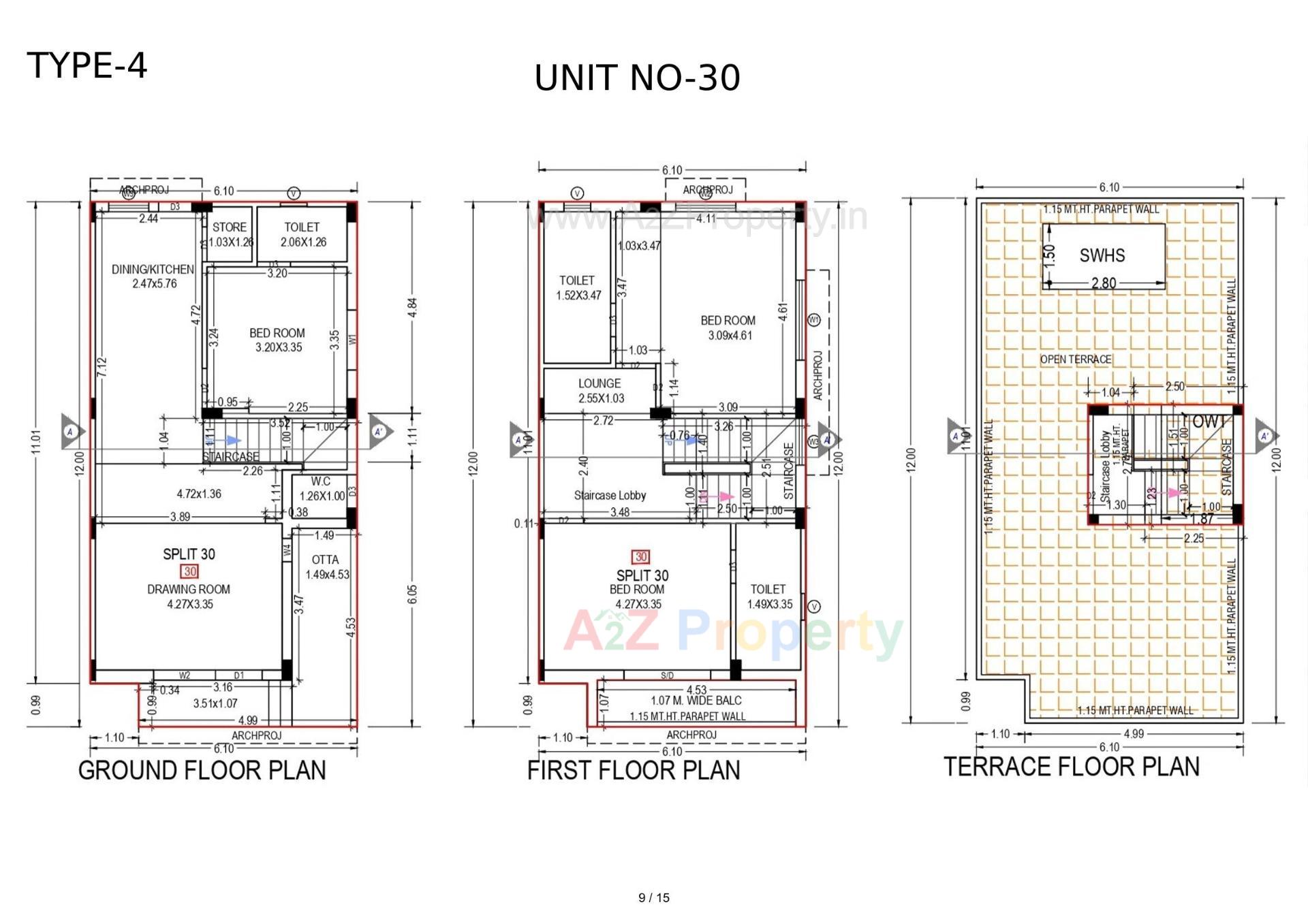 Layout of real estate project Pushpak Villa located at Kalol, Gandhinagar, Gujarat