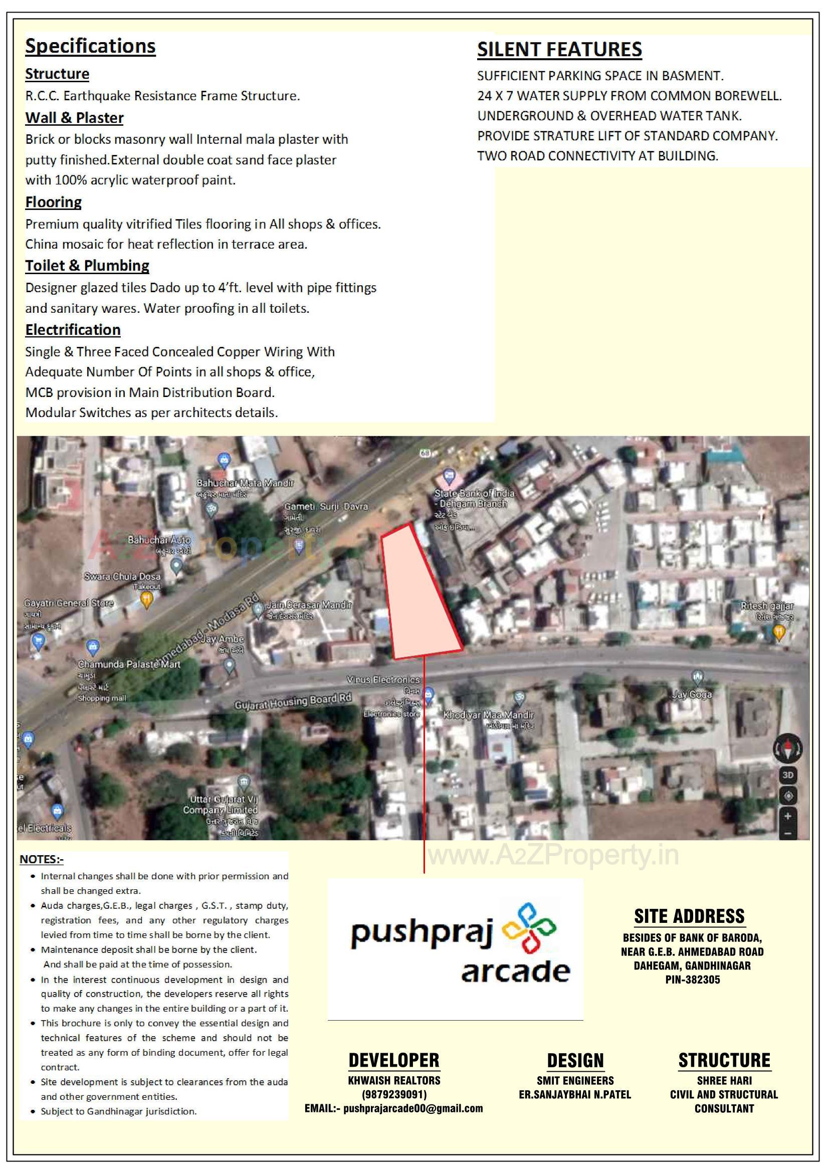  of real estate project Pushpraj Arcade located at Dehgam, Gandhinagar, Gujarat