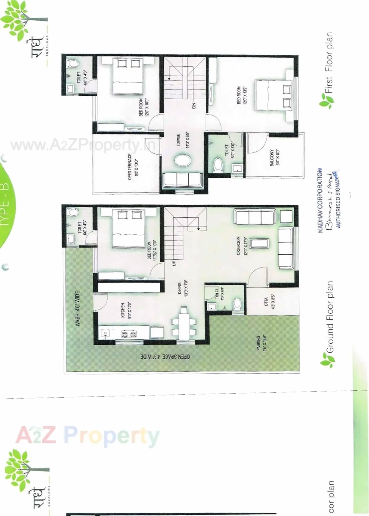 Layout of real estate project Radhe Bungalows located at Kalol, Gandhinagar, Gujarat