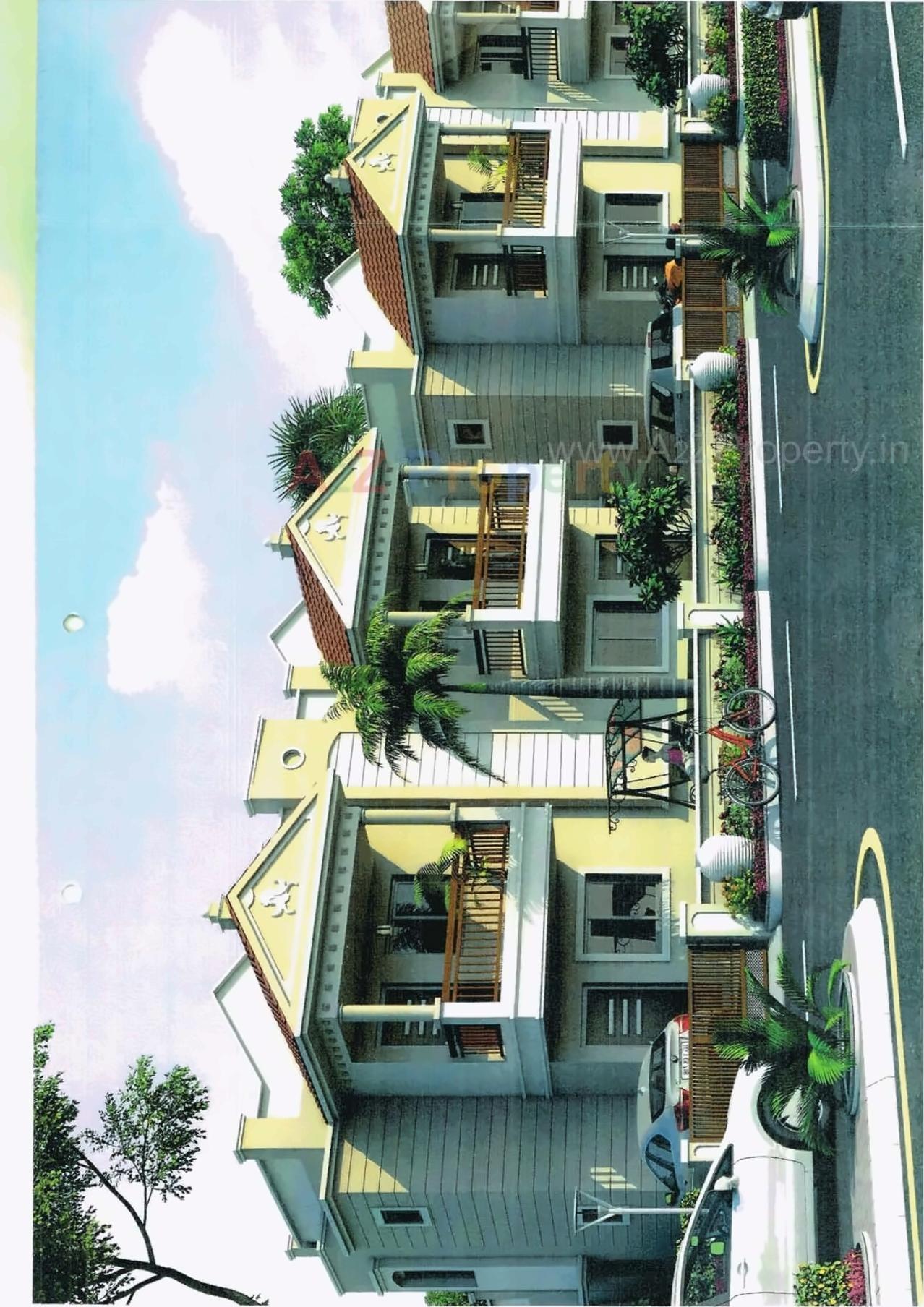 3D Elevation of real estate project Radhe Bungalows located at Kalol, Gandhinagar, Gujarat
