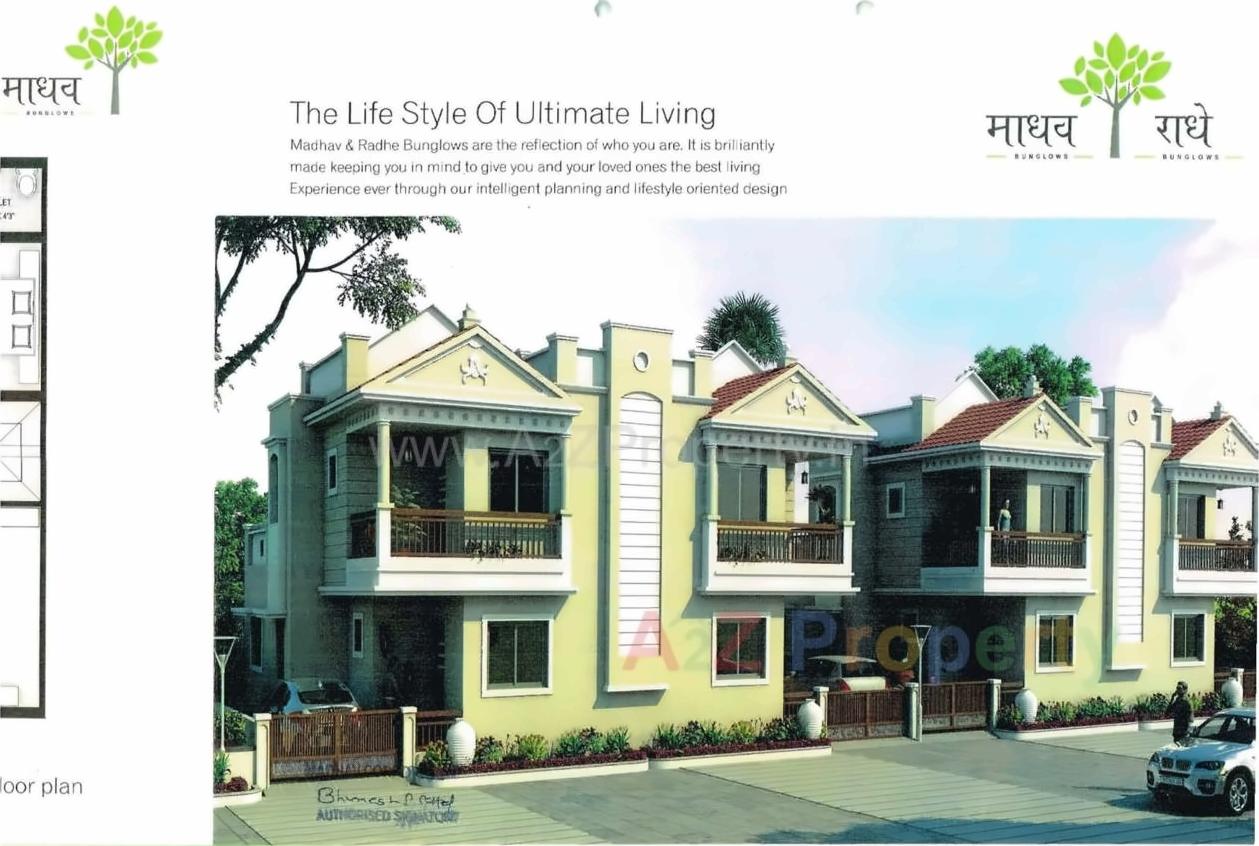 3D Elevation of real estate project Radhe Bungalows located at Kalol, Gandhinagar, Gujarat