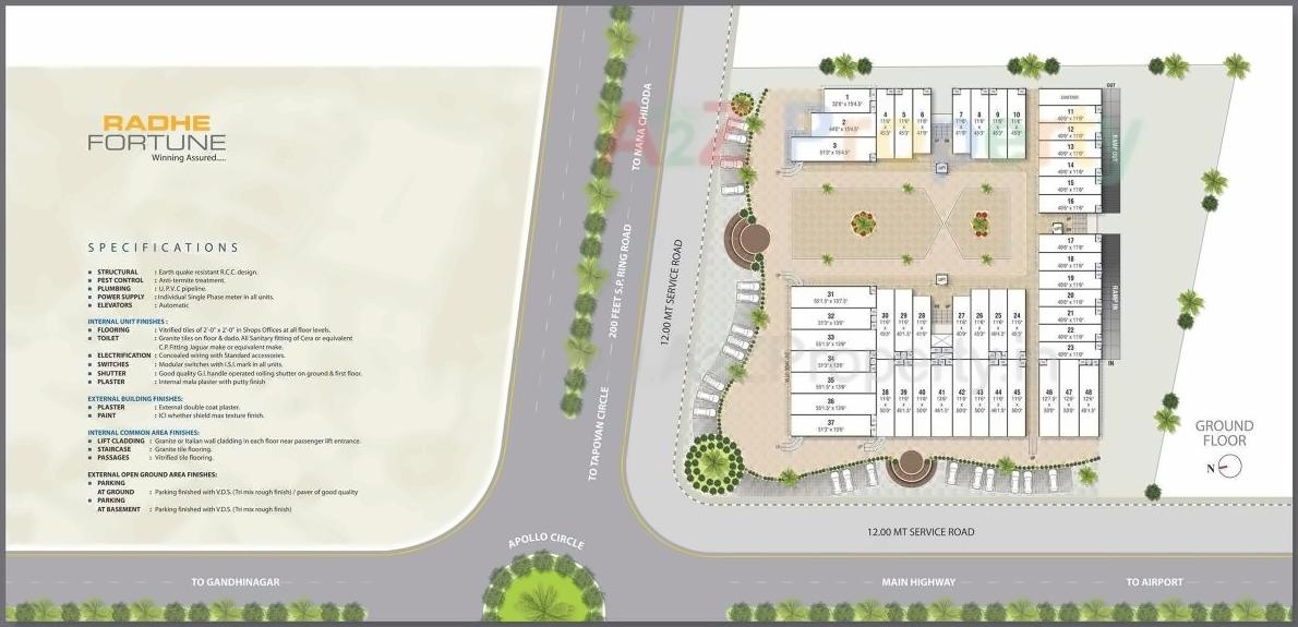 Layout of real estate project Radhe Fourtune located at Bhat, Gandhinagar, Gujarat