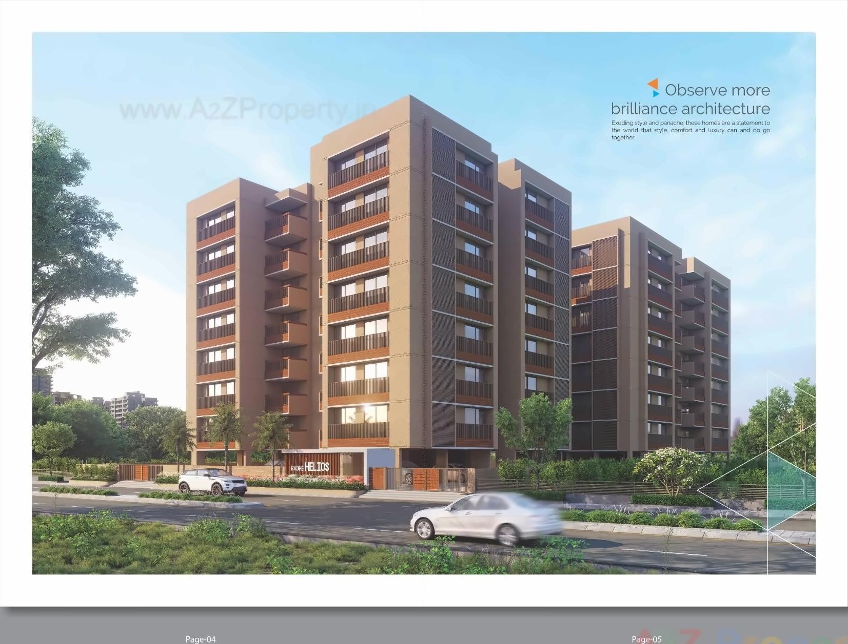 3D Elevation of real estate project Radhe Helios located at Kudasan, Gandhinagar, Gujarat