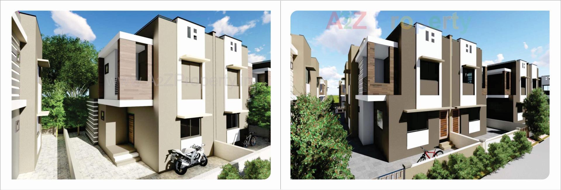 3D Elevation of real estate project Radhe Homes located at Mansa, Gandhinagar, Gujarat