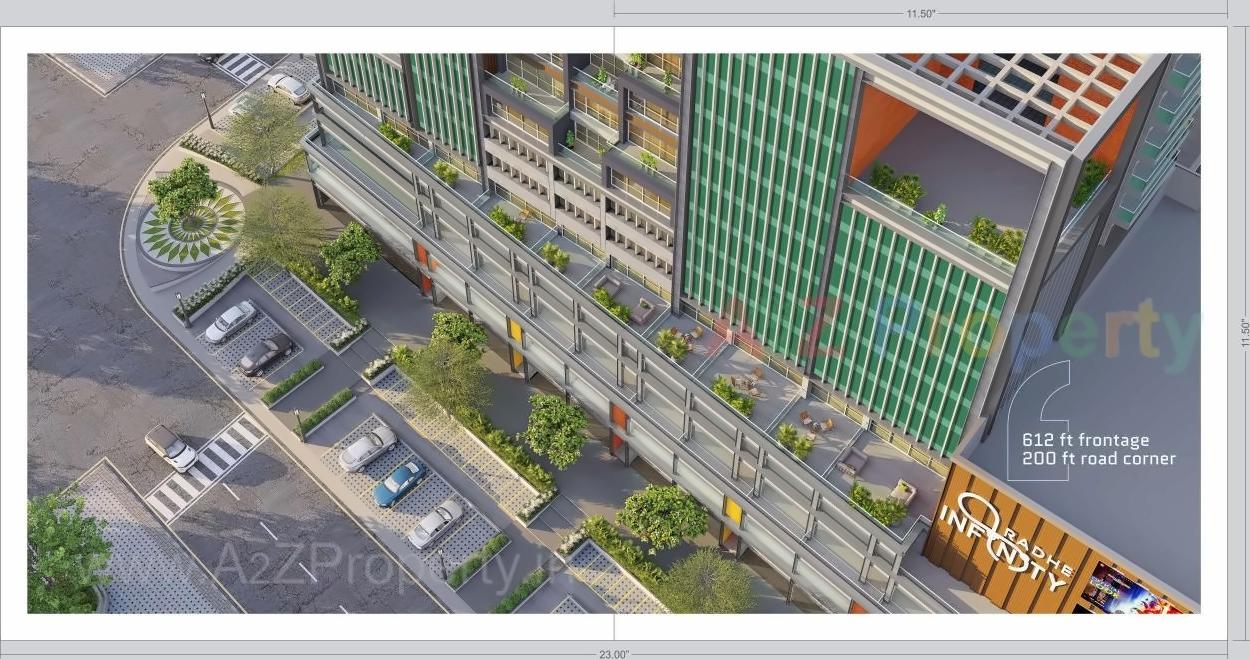 3D Elevation of real estate project Radhe Infinity located at Kudasan, Gandhinagar, Gujarat