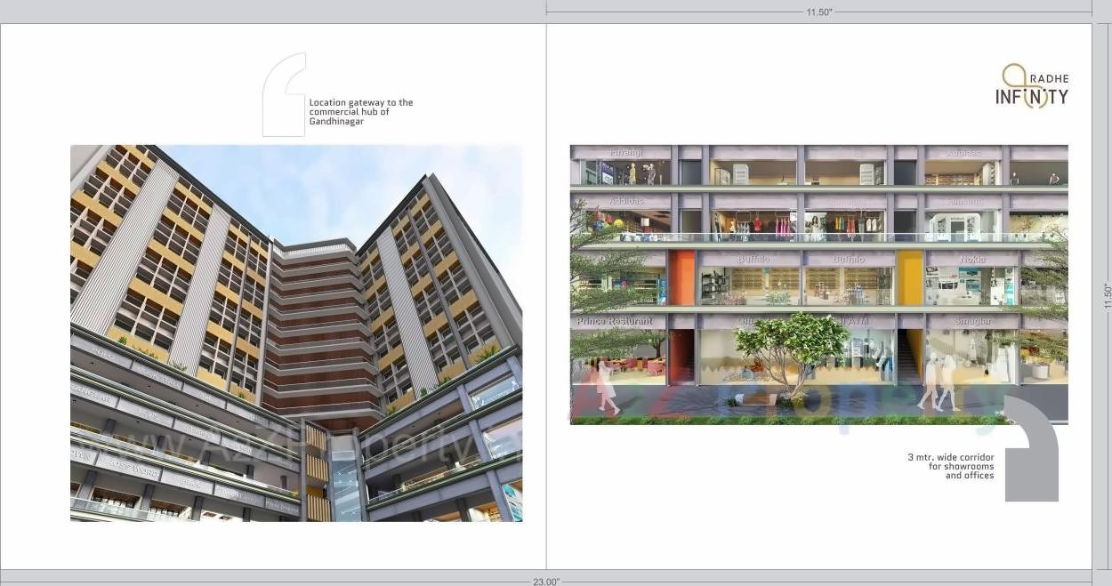 3D Elevation of real estate project Radhe Infinity located at Kudasan, Gandhinagar, Gujarat