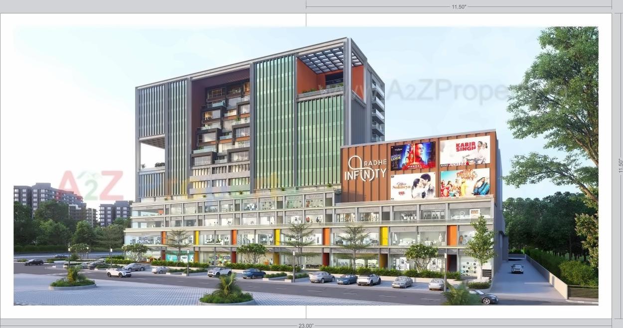 3D Elevation of real estate project Radhe Infinity located at Kudasan, Gandhinagar, Gujarat
