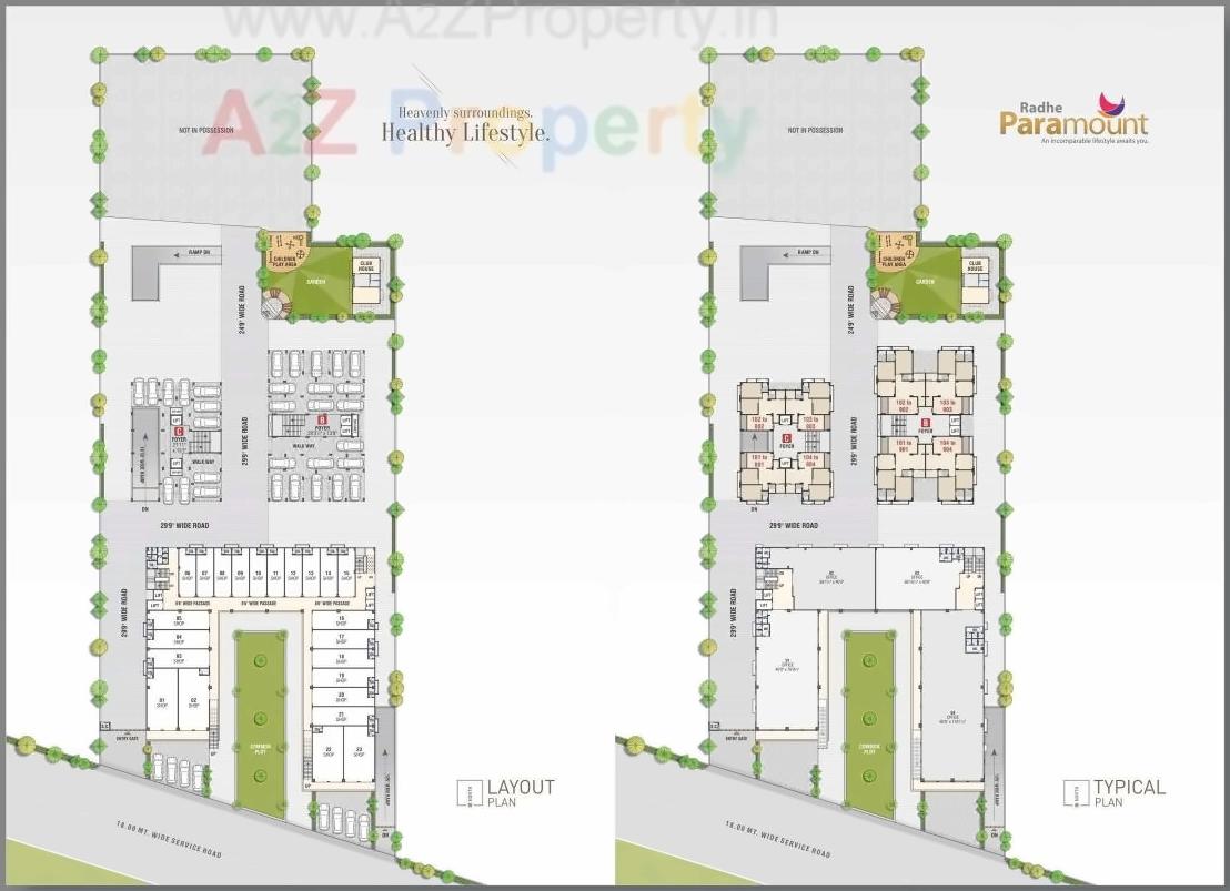 Layout of real estate project Radhe Paramount located at Nana-chiloda, Gandhinagar, Gujarat