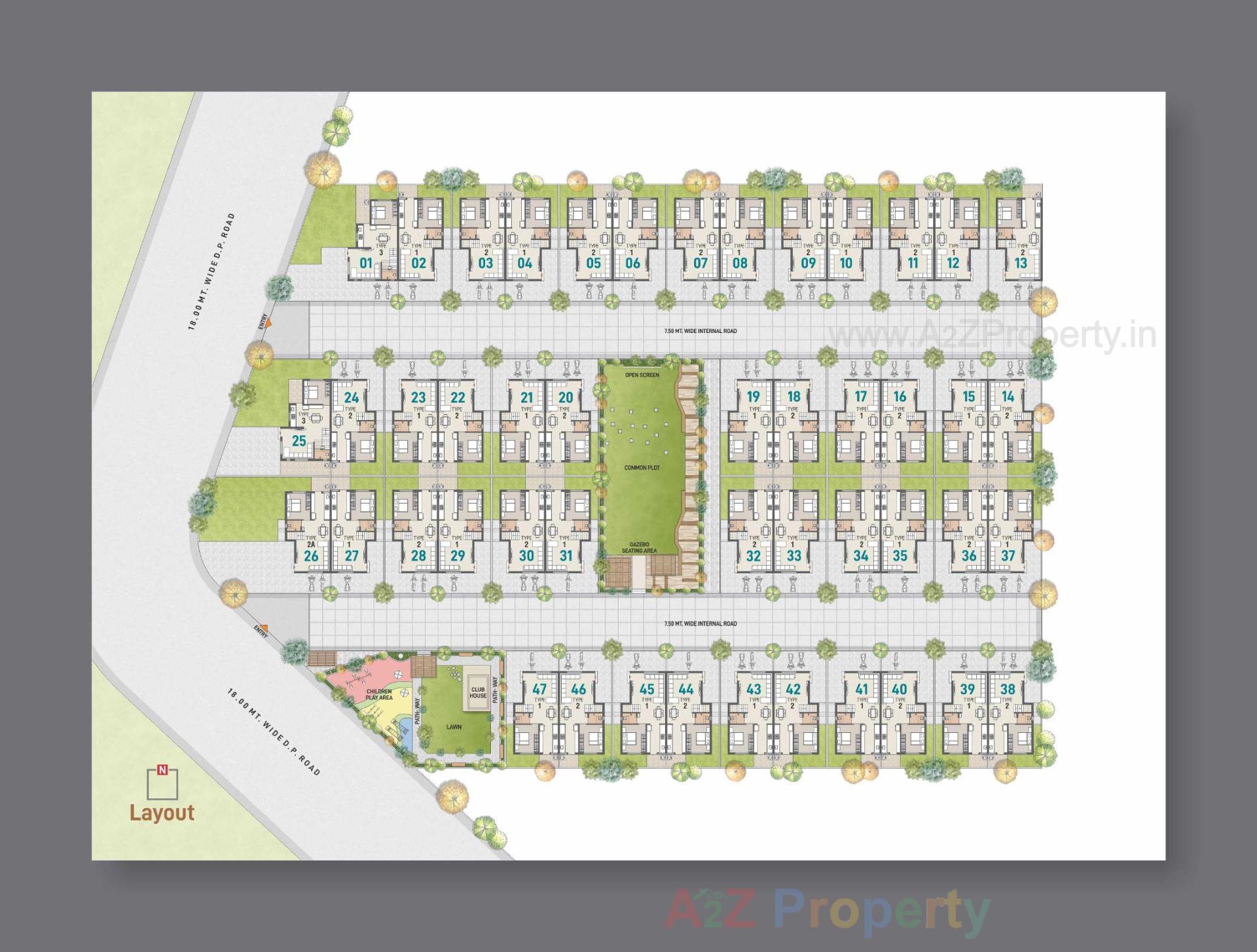 Layout of real estate project Radhe Residency located at Shiholi-moti, Gandhinagar, Gujarat