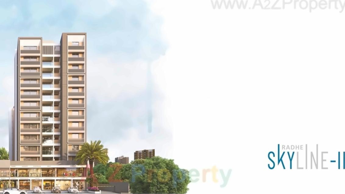 3D Elevation of real estate project Radhe Skyline located at Chiloda, Gandhinagar, Gujarat