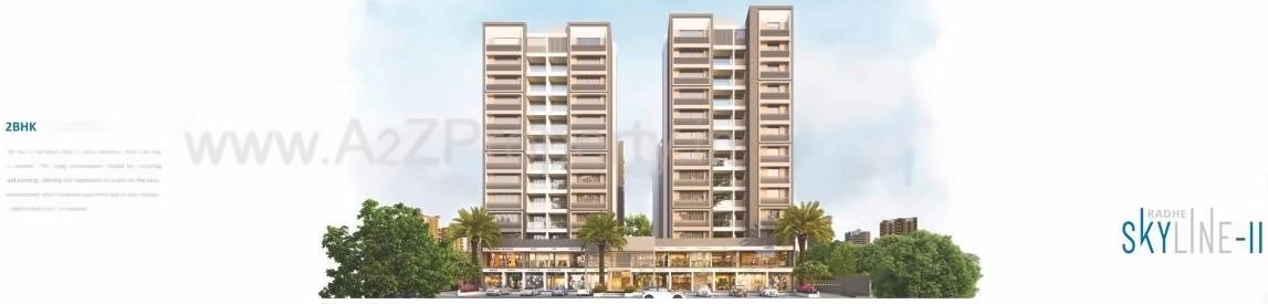 3D Elevation of real estate project Radhe Skyline located at Chiloda, Gandhinagar, Gujarat