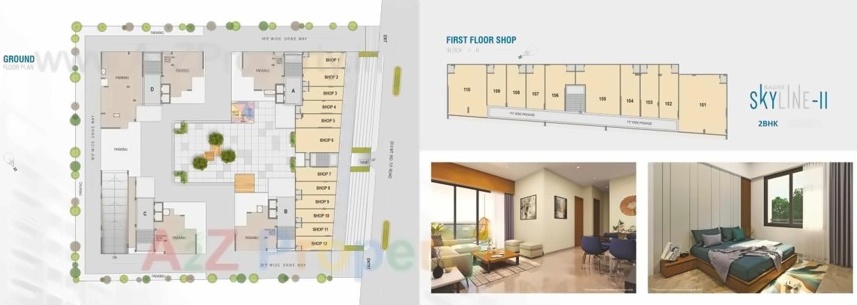 Layout of real estate project Radhe Skyline located at Chiloda, Gandhinagar, Gujarat
