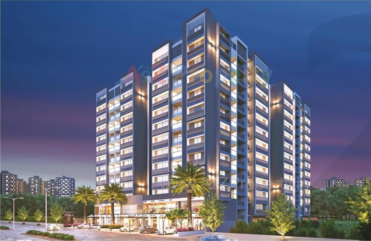 3D Elevation of real estate project Radhe Skyline located at Chiloda, Gandhinagar, Gujarat