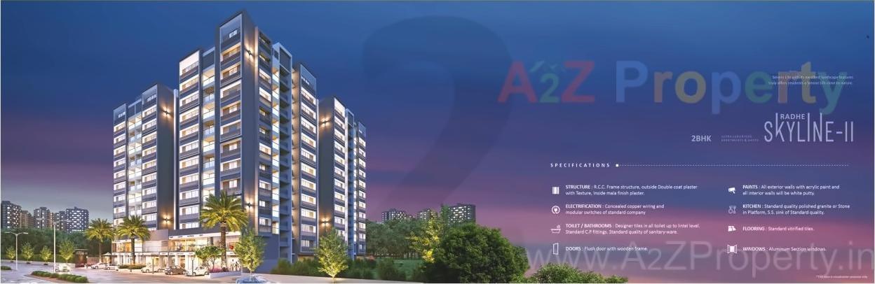 3D Elevation of real estate project Radhe Skyline located at Chiloda, Gandhinagar, Gujarat