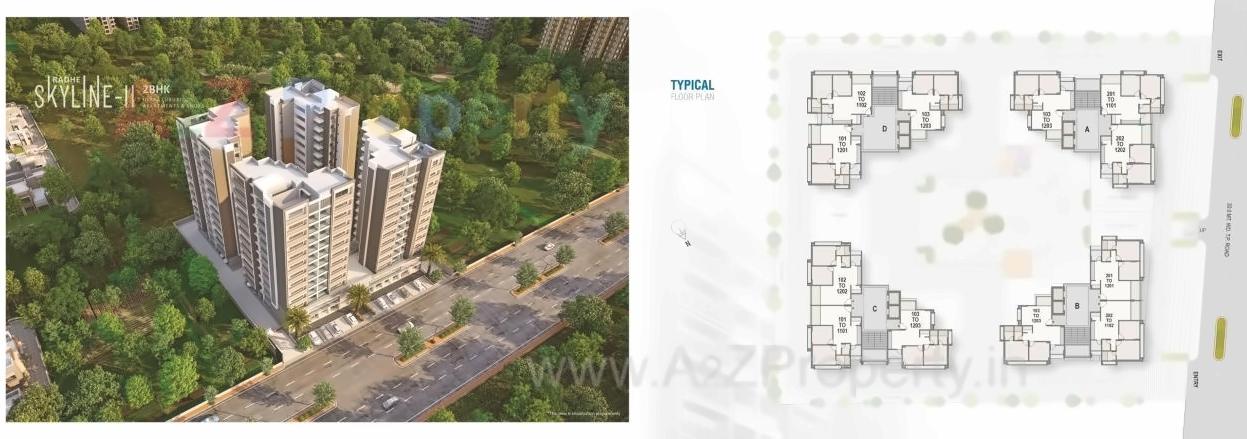 Layout of real estate project Radhe Skyline located at Chiloda, Gandhinagar, Gujarat