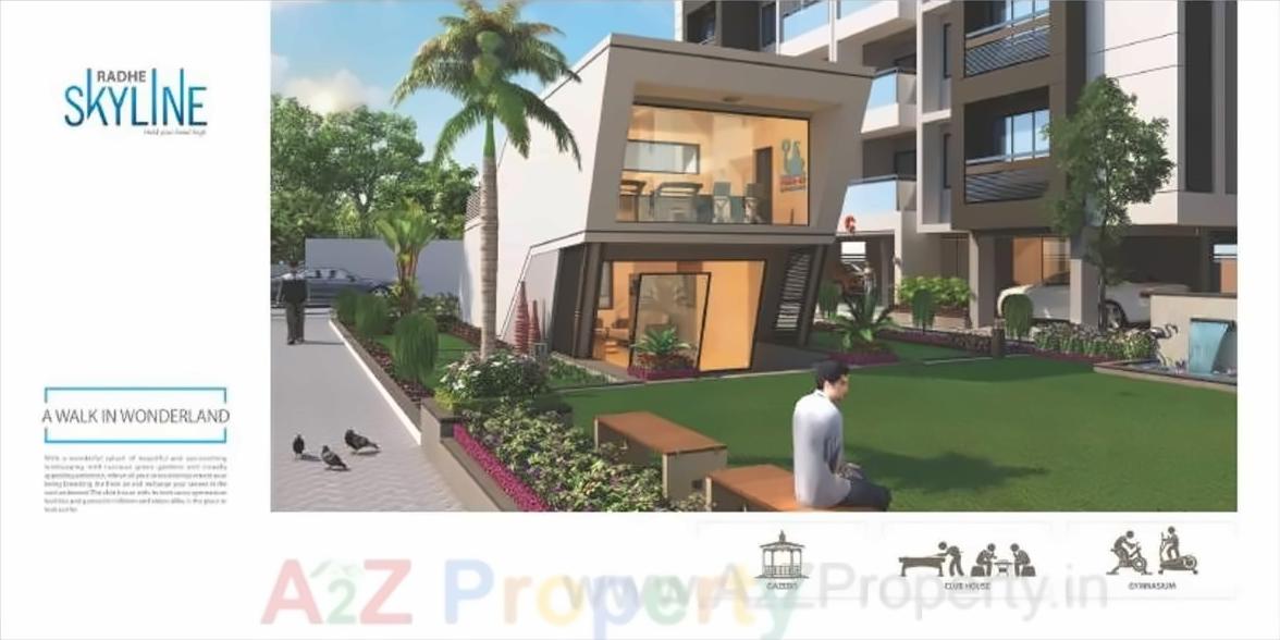 3D Elevation of real estate project Radhe Skyline located at Nana-chiloda, Gandhinagar, Gujarat