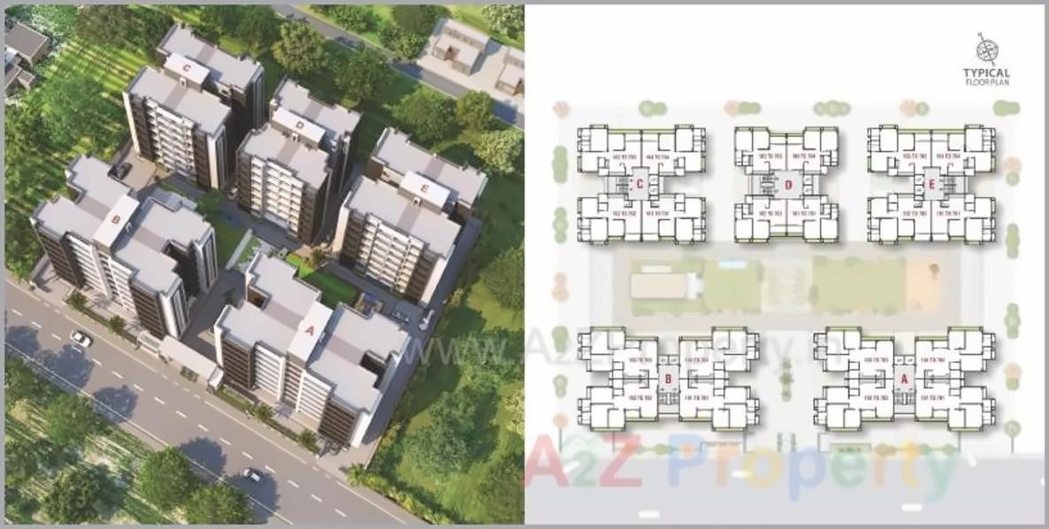 Layout of real estate project Radhe Skyline located at Nana-chiloda, Gandhinagar, Gujarat