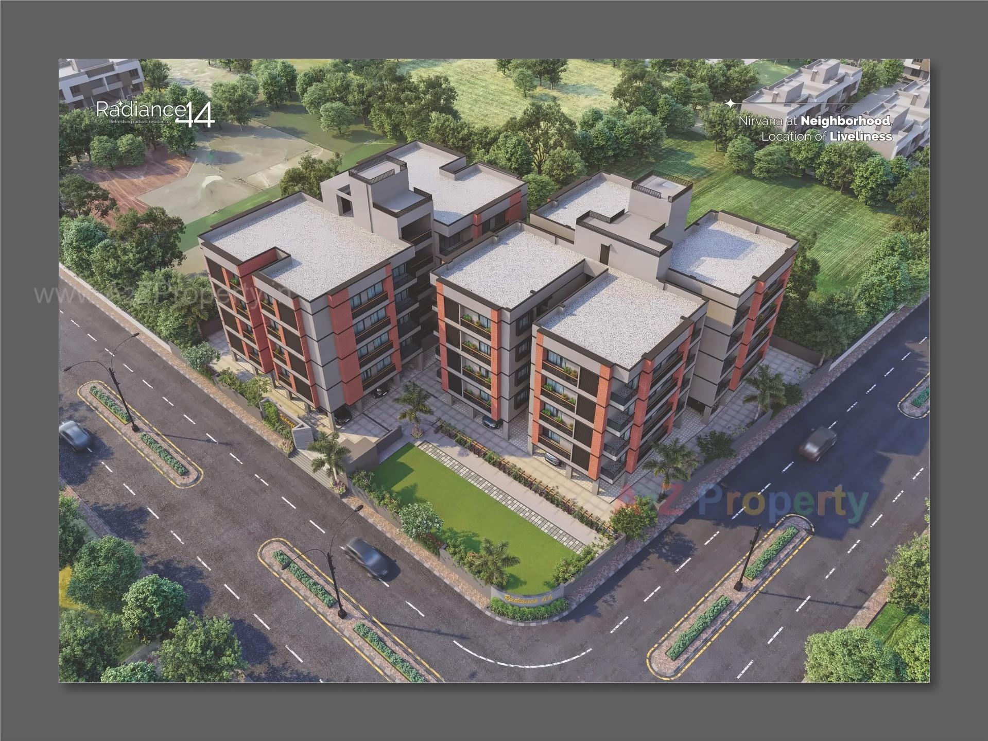 3D Elevation of real estate project Radiance located at Raisan, Gandhinagar, Gujarat