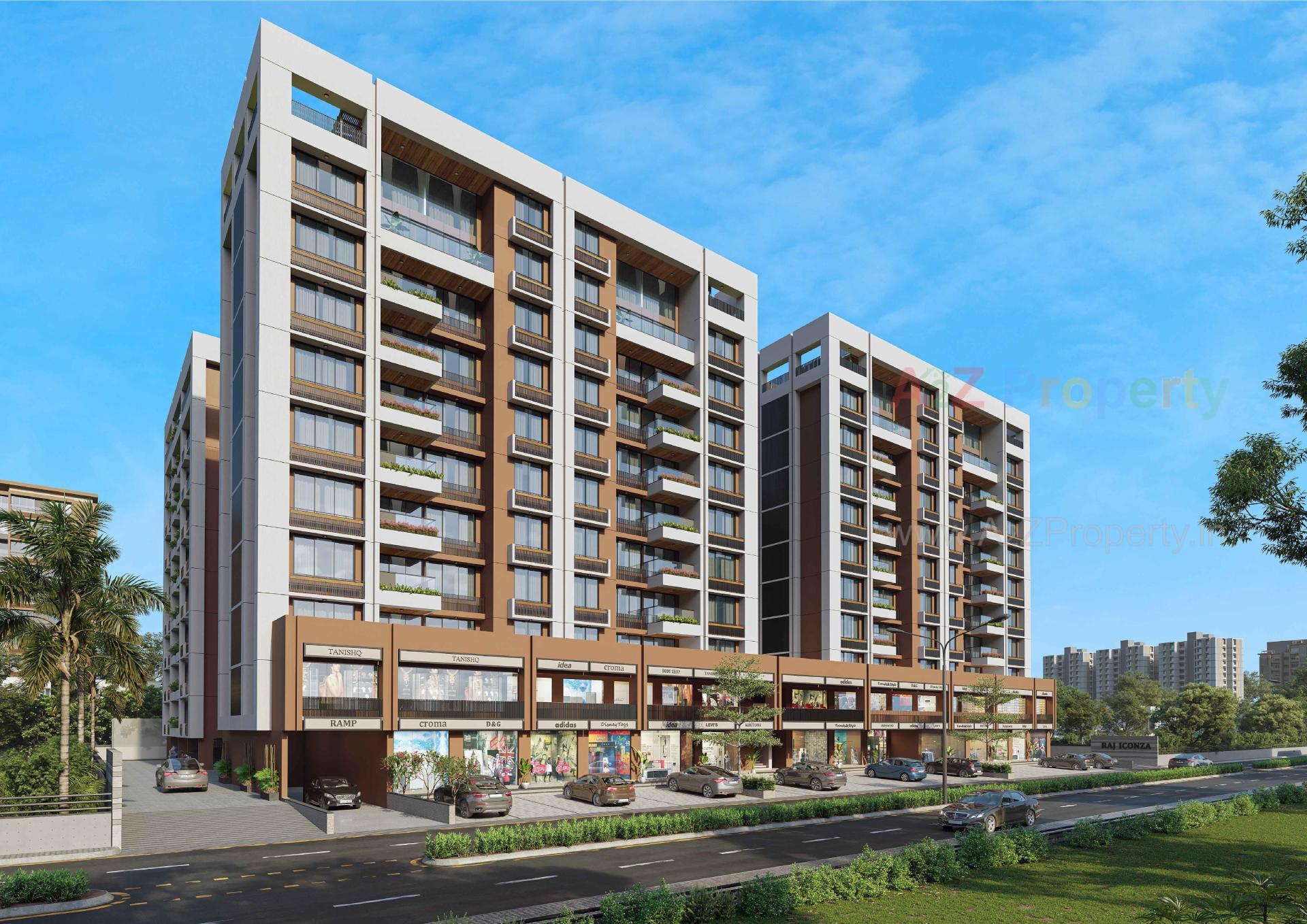 3D Elevation of real estate project Raj Iconza located at Kudasan, Gandhinagar, Gujarat