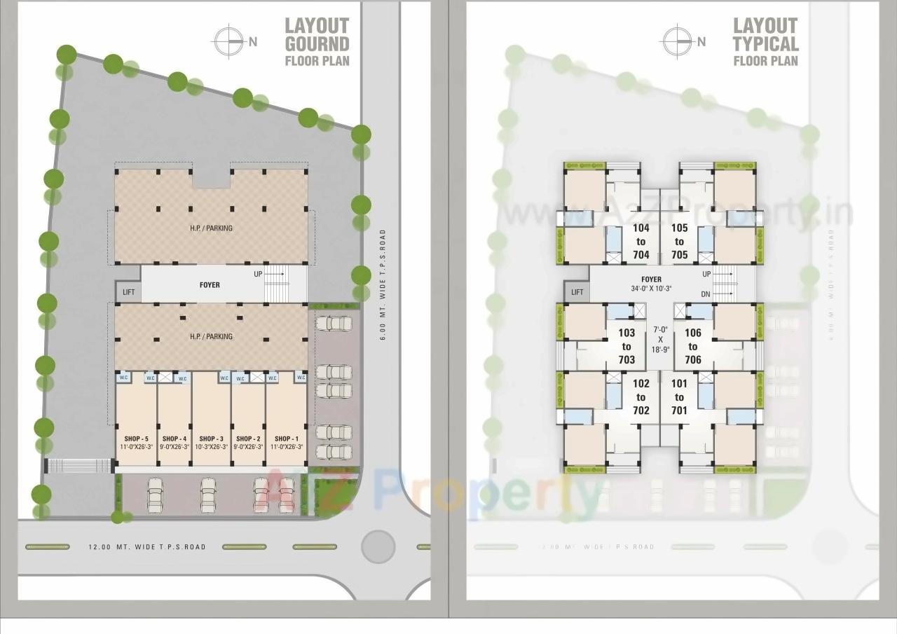 Layout of real estate project Rajdeep Royal located at Arsodiya, Gandhinagar, Gujarat