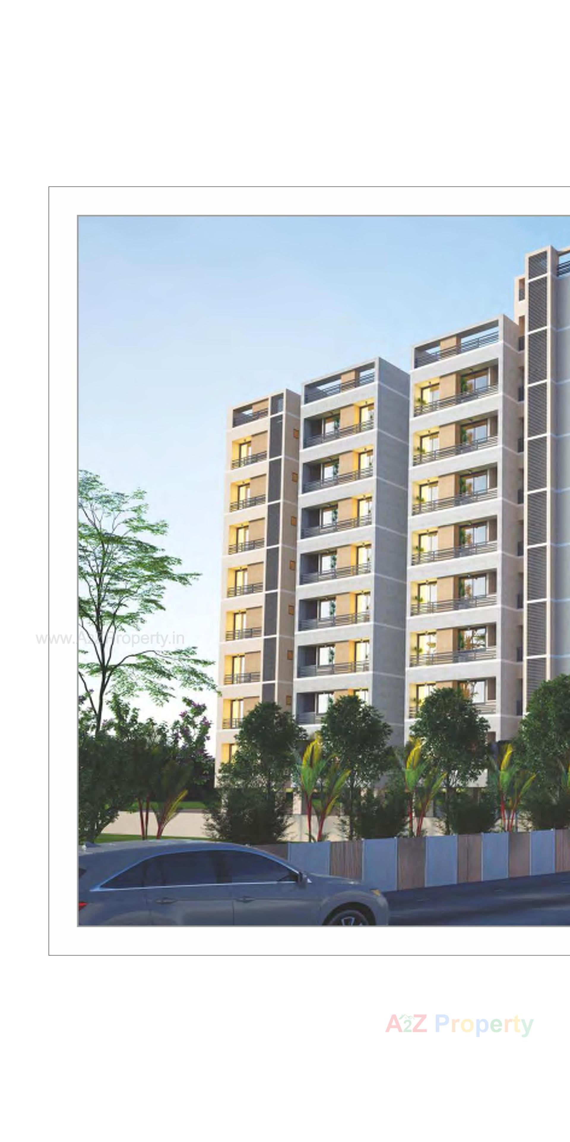 3D Elevation of real estate project Ramdev Altezza located at Zundal, Gandhinagar, Gujarat