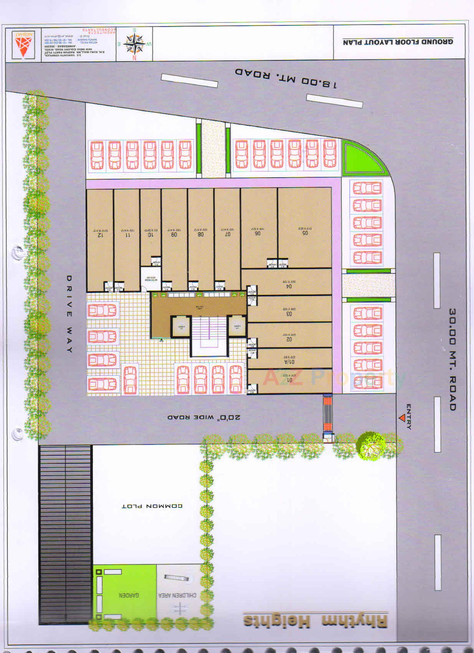 Layout of real estate project Rhythm Heights located at Gandhinagar, Gandhinagar, Gujarat
