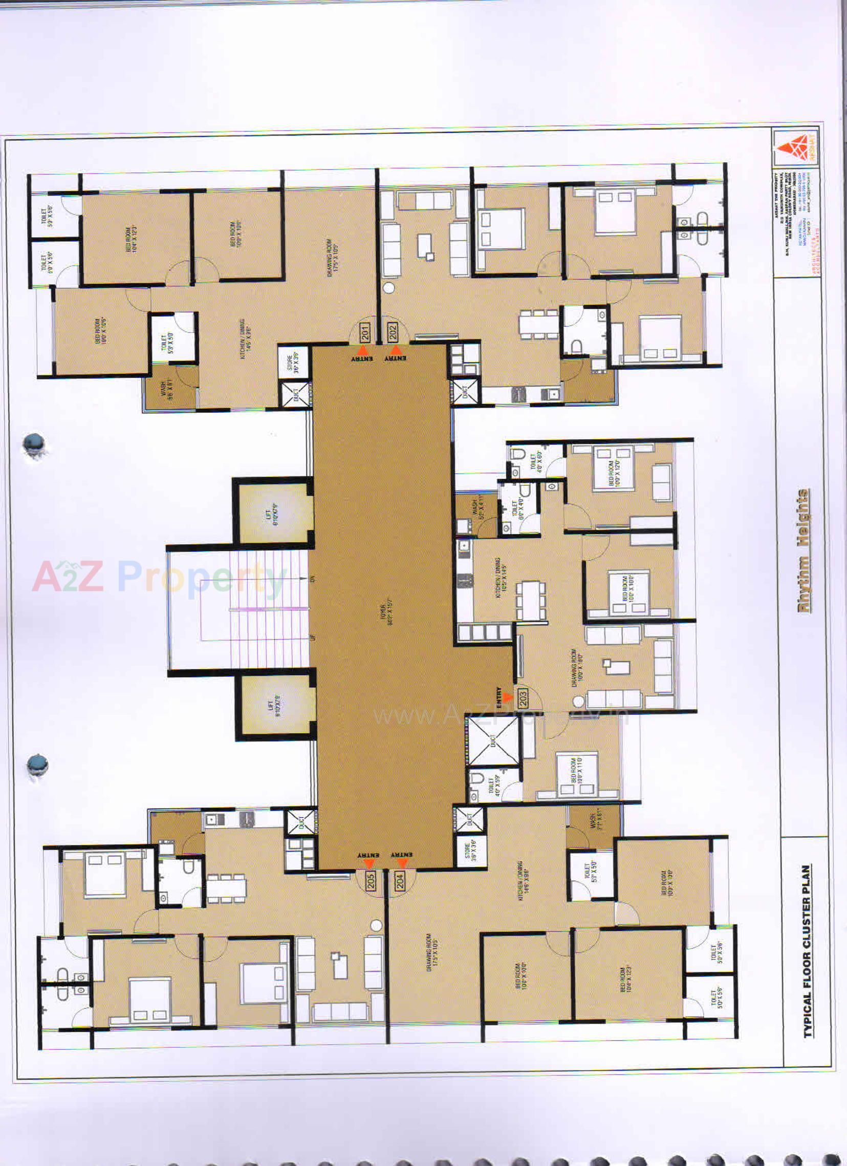 Layout of real estate project Rhythm Heights located at Gandhinagar, Gandhinagar, Gujarat