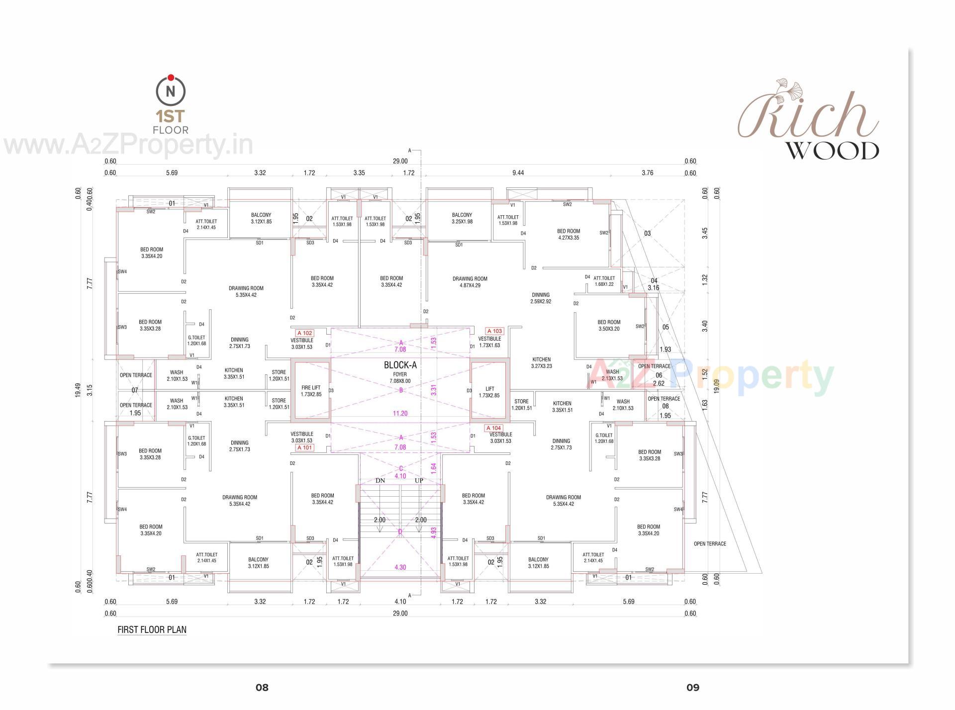Layout of real estate project Rich Wood located at Sargasan, Gandhinagar, Gujarat