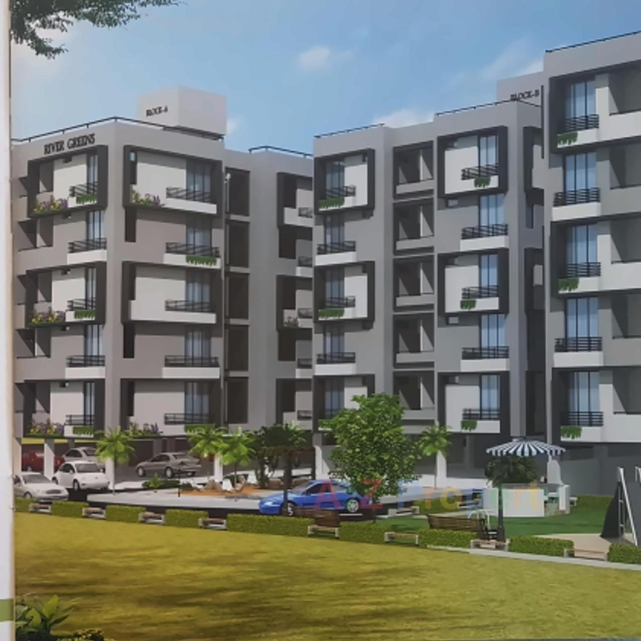 3D Elevation of real estate project River Greens located at Gandhinagar, Gandhinagar, Gujarat