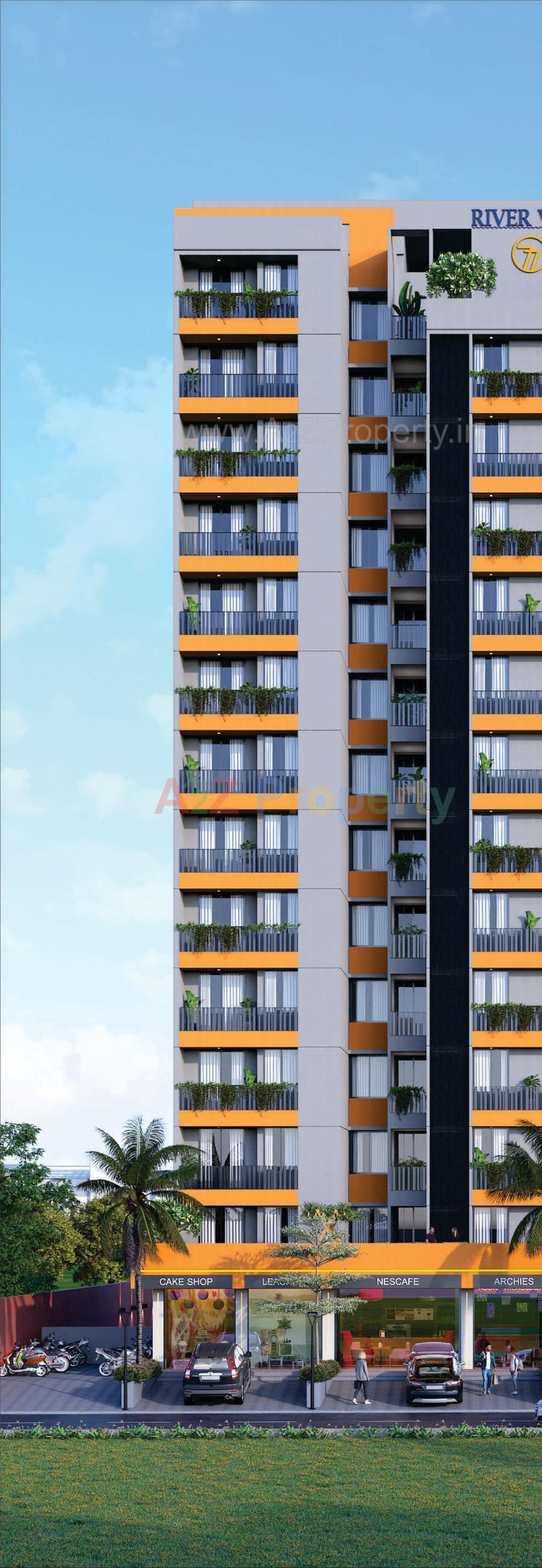 3D Elevation of real estate project River View located at Raysan, Gandhinagar, Gujarat