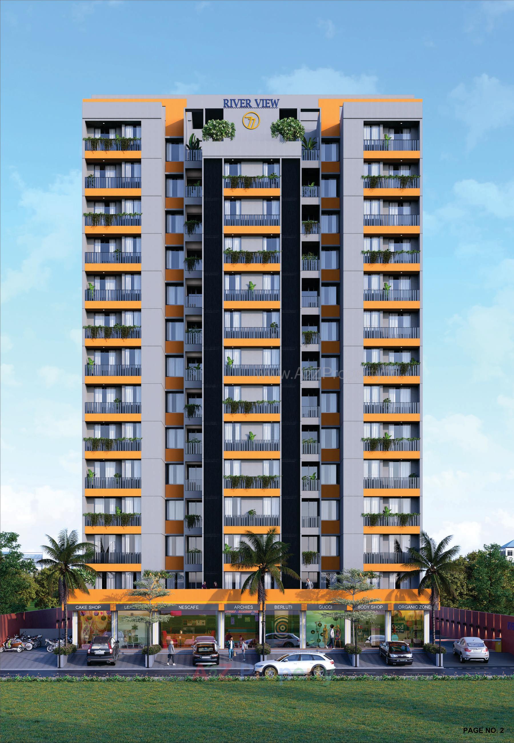 3D Elevation of real estate project River View located at Raysan, Gandhinagar, Gujarat